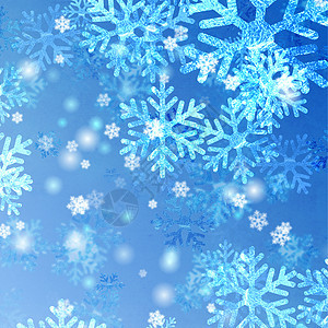 蓝色圣诞雪花 闪烁 微光 节日 美丽的 假期 喜庆图片