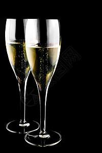 两杯加香槟 嘶嘶声 水晶 桌子 圣诞节 香槟酒 闪闪发光 长笛图片