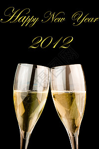 2012年新的幸福新年 瓶子 弹出 庆典 眼镜 成功图片