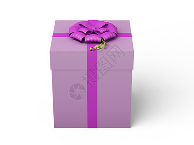 带有粉红丝带弓的粉红色礼品盒 正方形 优雅 婚礼图片