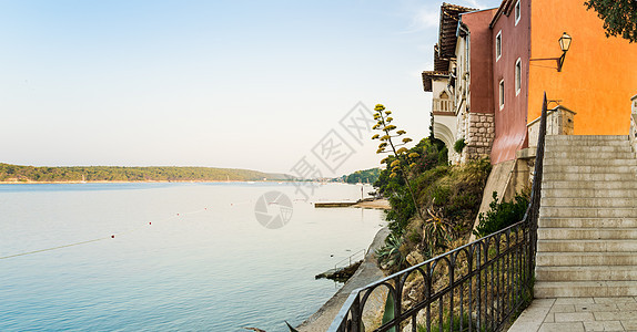 克罗地亚旅游胜地Rab镇的景象 海岸 纪念碑 城市景观图片