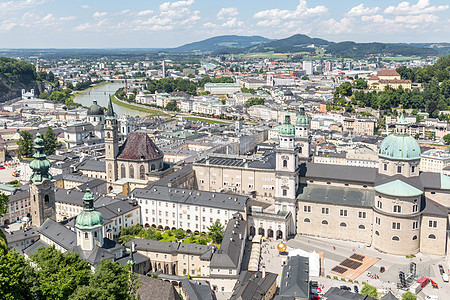 奥地利 萨尔茨堡 教会 镇 莫扎特 萨尔茨堡州 假期 全景图片