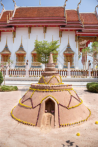 在泰国Songkran日庆节形成沙子图片