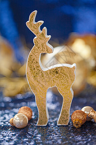 配饰的圣诞装饰 尤尔 诺埃尔 弓 闪闪发光的 庆祝 鹿 喜庆的图片