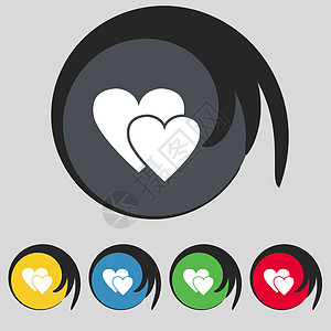 心脏符号图标 爱情符号 设置科罗尔按钮 海豹图片