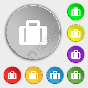 手提箱图标符号 5个平板按钮上的符号 旅行图片