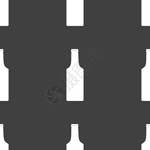 瓶形图标符号 灰色背景上的无缝模式 标签 酒厂图片