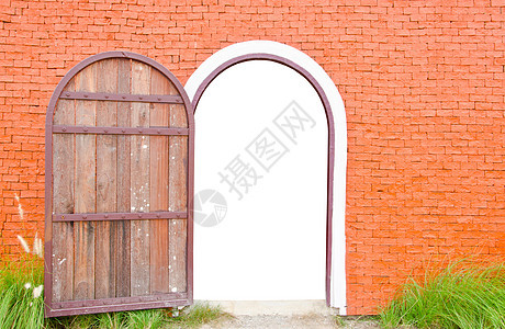 旧门是开着的 墙纸 玻璃 常春藤 镇 木头图片