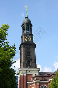 德国汉堡的圣迈克尔教堂 建筑学 天 米氏 欧洲 巴洛克风格图片