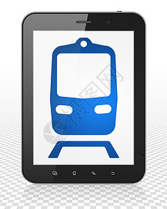 旅游概念 Tablet Pc 计算机与火车上显示图片