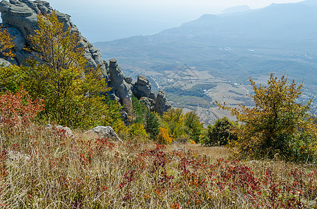 阿鲁斯塔附近的克里米亚德默尔吉山 乌克兰 全景图片