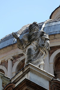 圣徒雕像 圣玛丽亚德拉斯特卡塔大教堂 意大利帕尔马 城市 神圣图片