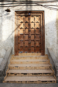 石城旧木制门 门把手 艺术 原住民文化 老的图片