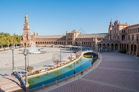西班牙塞维利亚埃斯潘广场 地标 老的 正方形 阿拉伯图片