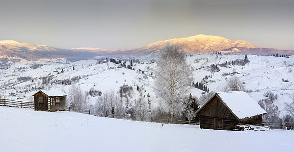 喀尔巴阡山谷被新雪覆盖 大雪遍地 瑞士 降雪图片