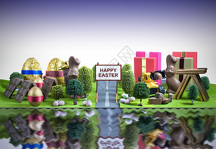 欢乐的东城 快乐的 兔子 假期 巧克力 春天 公园 边界图片