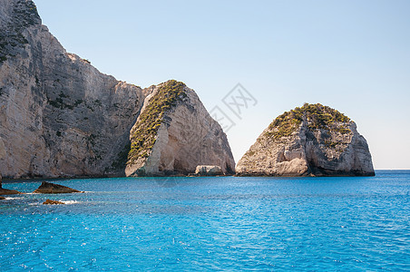 Zakynthos岛美丽的悬崖海岸 旅行 天堂图片