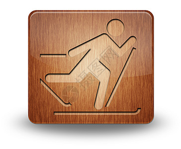 图标 按钮 象形图跨国家滑雪 指示牌 越野 纽扣背景图片