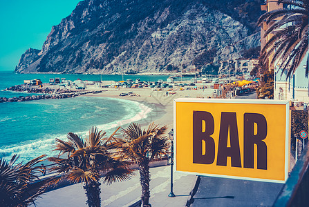 欧洲海滩酒吧标志图片