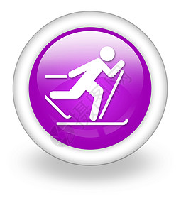 图标 按钮 象形图跨国家滑雪 健康 闲暇 运动员背景图片
