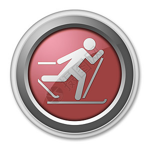 图标 按钮 象形图跨国家滑雪 纽扣 越野滑雪 运动的背景图片