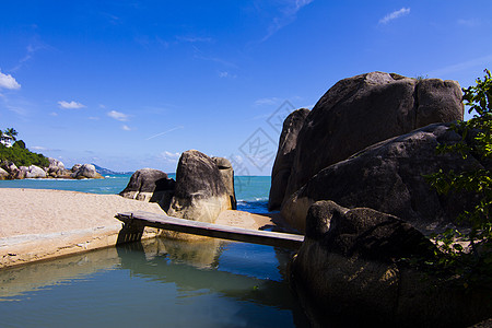 岛的海滩 长凳 风景 泰国 自然 放松 美丽的景色 旅游 径流图片