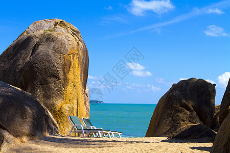 清晨在海滩上观望Samui岛 海洋 浪漫的 放松图片