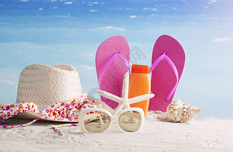 海滩附件 暑假概念 旅游 旅行 太阳镜 假期 魅力 太阳图片