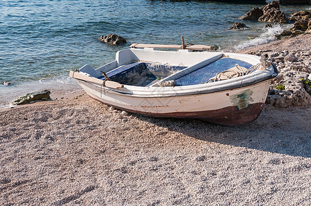 港口海滩上的船只 Zakynthos 海洋图片