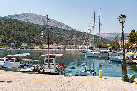 Kefalonia的港游艇 凯法利尼亚岛 地中海 希腊 假期图片