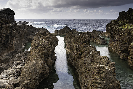 马德拉Porto Moniz的自然池 海岸图片