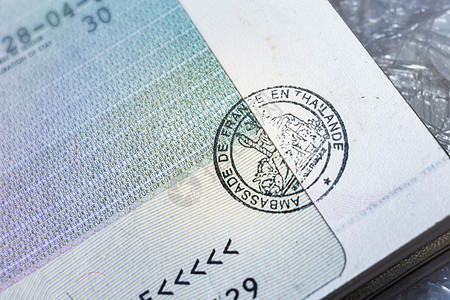 旅行概念背景护照印章签证 法国巴黎 法国巴黎 中国 移民图片