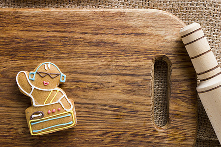 人形的曲奇饼 员工 恭喜 运动 甜点 季节 庆典 烤的图片