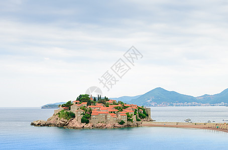 美丽的岛屿和豪华渡假岛黑山 巴尔干 亚得里亚海 欧洲 村庄 蓝色的图片