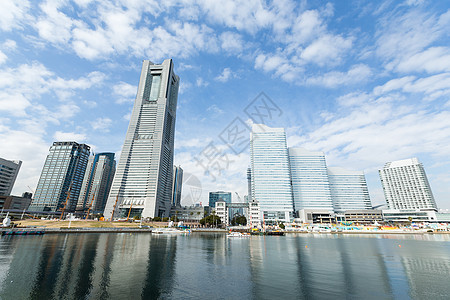 日本横滨市 建筑学 自然 盛大 海 平底锅 天空 城市景观 洲际图片