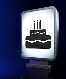 广告牌背景上的娱乐概念蛋糕 空地 庆祝 纸杯蛋糕 庆典图片