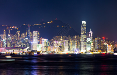 香港维多利亚港夜里晚上图片