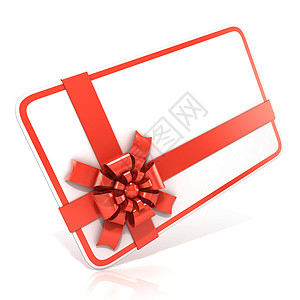 白色空白礼品卡 红色带3D 零售 折扣 赠予 商品图片