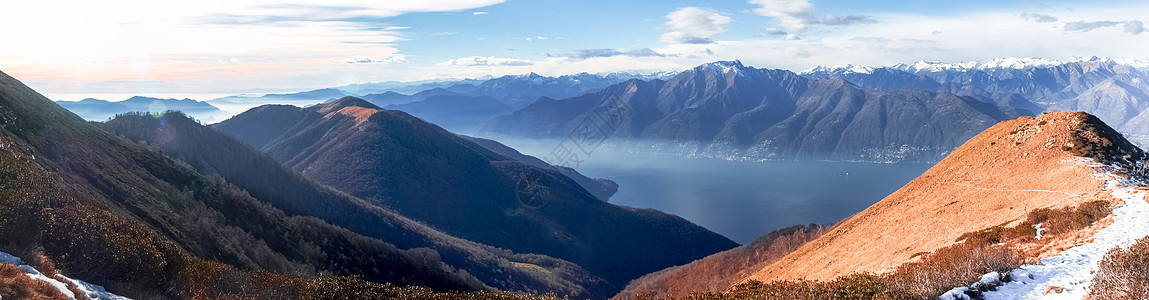 玛吉奥雷湖视图 马焦雷 斯山 山 岩石 欧洲 高山图片