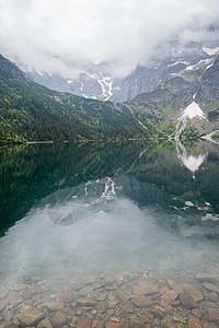 夏季山区湖 蓝色的 天空 风景 岩石 高地 环境 自然图片