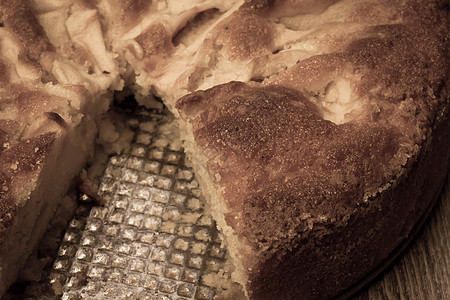 苹果蛋糕 肉桂 苹果派 小吃 老的 熟的 酸 可口图片