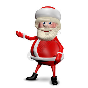 3D 圣诞老人 雪花 权杖 红色的 插图 3d渲染背景图片