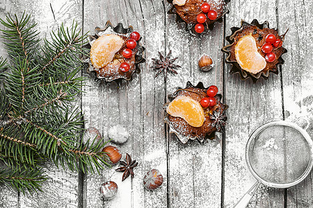 圣诞蛋糕甜点 面包店 庆祝活动 八角 雪 假期 桌子图片