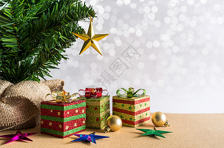 圣诞节背景 盒子 绿色的 星星 季节性的 礼物 前夕图片