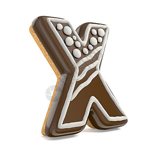 巧克力的字母X 圣诞姜饼 字体装饰时随心所欲 假期 甜的图片