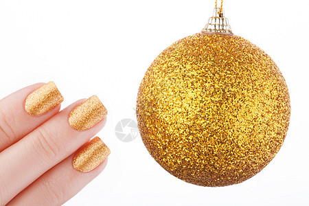 美丽的金色美甲 指甲 花朵 关心 女孩 化妆品 覆盖 庆典图片