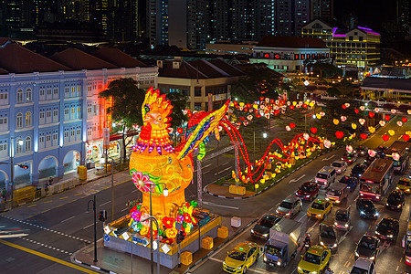 2017年中国中华新加坡城新年夜幕图片