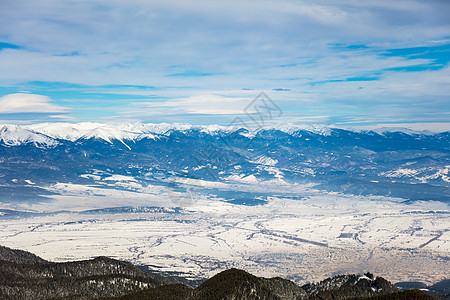 雪山峰 晴天 蓝色的 水平的 自然 山脉 全景 保加利亚 寒冷的图片