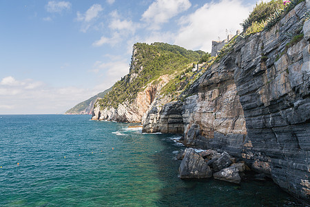 意大利利古里安地区Portovenere的海岸线 拉 水图片