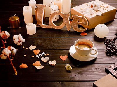 情人节的构成 马克杯 心 咖啡 爱 水平的 展示图片
